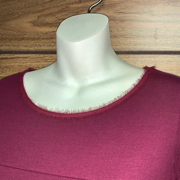 Ann Taylor burgundy long sleeve M top - Picture 2 of 8